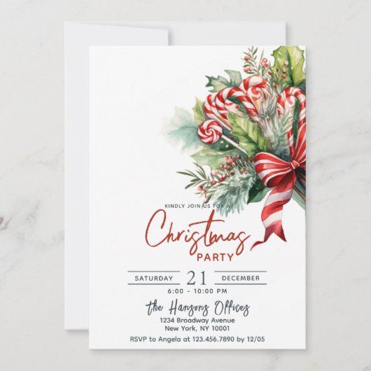 フェスティバルスウィートキャンディキャンズクリスマスパーティー 招待状 (正面)