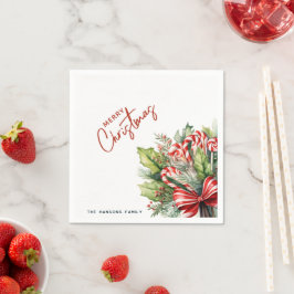 フェスティバルスウィートキャンディキャンズメリークリスマス スタンダードカクテルナプキン