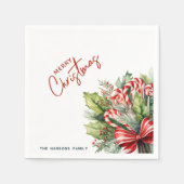 フェスティバルスウィートキャンディキャンズメリークリスマス スタンダードカクテルナプキン (正面)