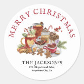 フェスティバルスウィートトリートクリスマス差出人住所 ラウンドシール (正面)