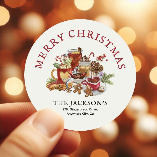 フェスティバルスウィートトリートクリスマス差出人住所 ラウンドシール