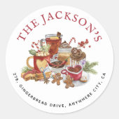 フェスティバルスウィートトリートクリスマス差出人住所 ラウンドシール (正面)