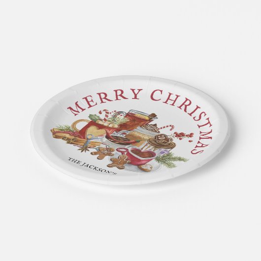 フェスティバルスウィートトリートメリークリスマステーブルウェア ペーパープレート (アングル)