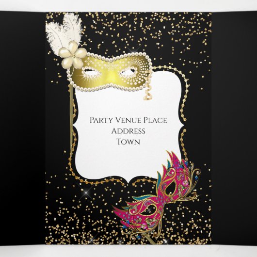 フェスティバルスウィート16マスカレードボール 三つ折り案内状 (内部中)