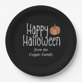 フェスティバルスカルハロウィンパーソナライズされた ペーパープレート (正面)