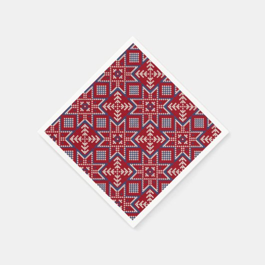 フェスティバルスカンジナビアのセーターパターン スタンダードカクテルナプキン (角)