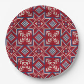 フェスティバルスカンジナビアのセーターパターン ペーパープレート (正面)