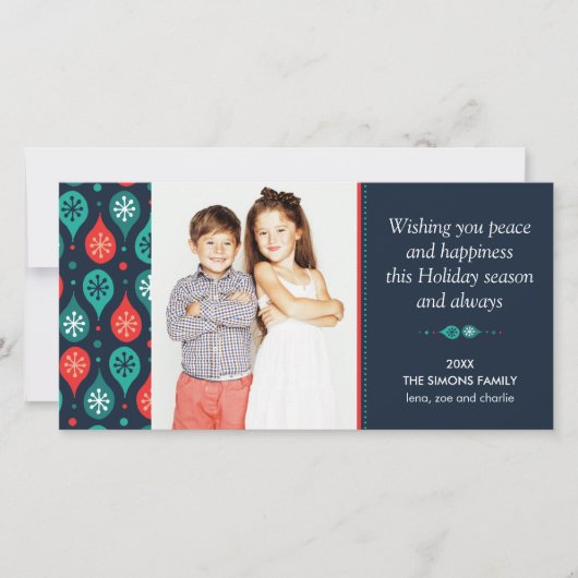 フェスティバルスカンジナビアフォークアートホリデーフォト カード (正面)