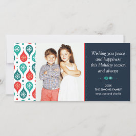 フェスティバルスカンジナビアフォークアートホリデーフォト カード