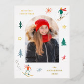 フェスティバルスキーヤーフォト金ゴールド 箔シーズンポストカード (正面)