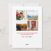 フェスティバルスクイグストライプルレッドフォトホリデーカード シーズンカード (裏面)