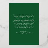 フェスティバルスクリプトグリーン3フォトメリークリスマス金ゴールド 箔シーズンカード (裏面)