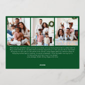 フェスティバルスクリプトグリーン9フォトメリークリスマス金ゴールド 箔シーズンカード (裏面)