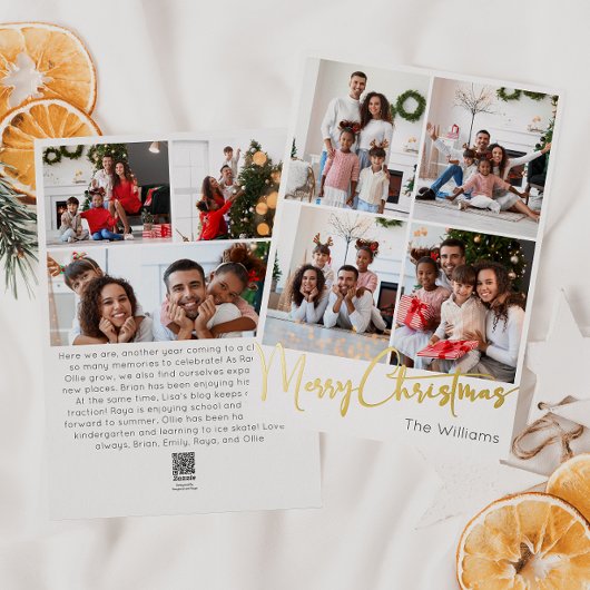 フェスティバルスクリプトセブン – フォトメリークリスマス金ゴールド 箔シーズンカード