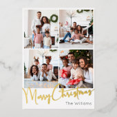 フェスティバルスクリプトセブン – フォトメリークリスマス金ゴールド 箔シーズンカード (正面)