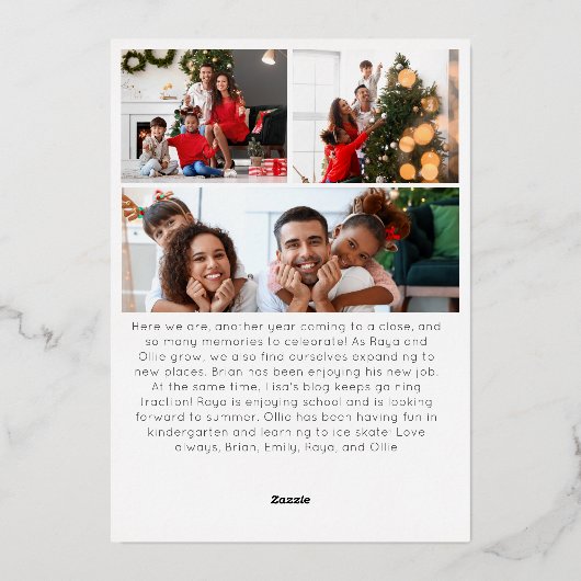 フェスティバルスクリプトセブン – フォトメリークリスマス金ゴールド 箔シーズンカード (裏面)