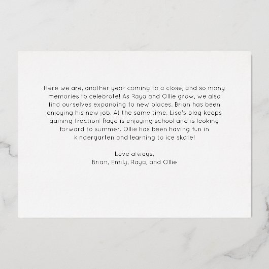 フェスティバルスクリプトフルフォトメリークリスマス金ゴールド 箔シーズンカード (裏面)