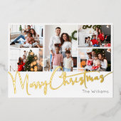 フェスティバルスクリプト5写真メリークリスマス金ゴールド 箔シーズンカード (正面)