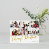 フェスティバルスクリプト5写真メリークリスマス金ゴールド 箔シーズンポストカード (立ち正面)