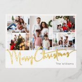 フェスティバルスクリプト5写真メリークリスマス金ゴールド 箔シーズンポストカード (正面)