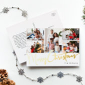 フェスティバルスクリプト5写真メリークリスマス金ゴールド 箔シーズンポストカード