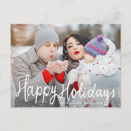 フェスティバルスクリプトhappy holidays写真 ポストカード (正面)