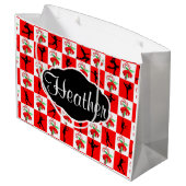 フェスティバルスケートで滑るクリスパーソナライズされたマス抱き枕 ラージペーパーバッグ (裏面アングル)