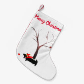 フェスティバルスコッツィドッグとロビン スモールクリスマスストッキング (正面 (吊り時))