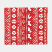 フェスティバルスコットドッグズクリスマス |スコティッシュテリア フリースブランケット (正面(横))