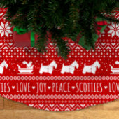 フェスティバルスコットドッグズクリスマス |スコティッシュテリア ブラッシュドポリエステルツリースカート