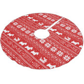 フェスティバルスコットドッグズクリスマス |スコティッシュテリア ブラッシュドポリエステルツリースカート (アングル)