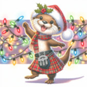 フェスティバルスコティッシュクリスマスオッター シール (正面)