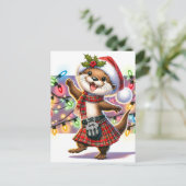 フェスティバルスコティッシュクリスマスオッター ポストカード (スタンド正面)