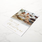 フェスティバルスシンプルクリスムクリスマス写真金ゴールド 箔シーズンカード (回転した状態)