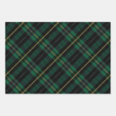 フェスティバルスタイリッシュダークフォレスト緑の格子模様 ラッピングペーパーシート (正面)