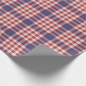 フェスティバルスタイリッシュブルーレッド&ホワイトプレイドパターン ラッピングペーパー (角)