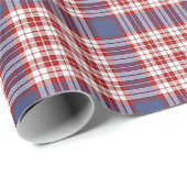 フェスティバルスタイリッシュブルーレッド&ホワイトプレイドパターン ラッピングペーパー (ロールコーナー)