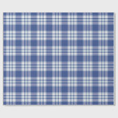 フェスティバルスタイリッシュライトブルー&ホワイトプレイドパターン ラッピングペーパー (フラット)