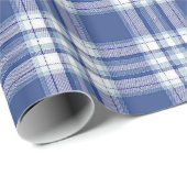 フェスティバルスタイリッシュライトブルー&ホワイトプレイドパターン ラッピングペーパー (ロールコーナー)