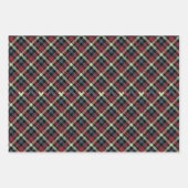 フェスティバルスタイリッシュ数々のダークカラー格子模様 ラッピングペーパーシート (正面3)