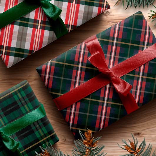 フェスティバルスタイリッシュ数々の色の格子模様 ラッピングペーパーシート