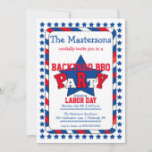フェスティバルスターとストライプ愛国労働日BBQ 招待状 (正面)