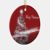 フェスティバルスターシックなクリスマスエバーグリーン セラミックオーナメント (右)