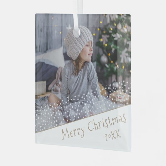 フェスティバルスターズクリスマスファミリー記念写真 ガラスオーナメント (正面左)