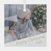 フェスティバルスターズクリスマスファミリー記念写真 ガラスオーナメント (正面)