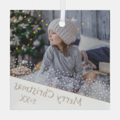 フェスティバルスターズクリスマスファミリー記念写真 ガラスオーナメント (裏面)