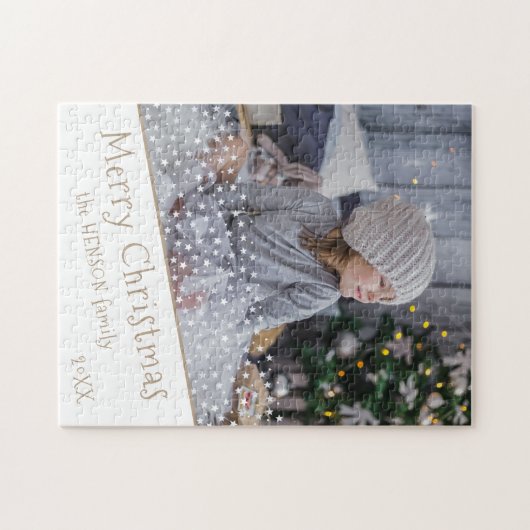 フェスティバルスターズクリスマスファミリー記念写真 ジグソーパズル (横)