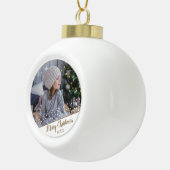 フェスティバルスターズクリスマスホリデーキープサケフォト セラミックボールオーナメント (右)