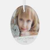フェスティバルスターメリークリスマスファミリーキープサケ写真 ガラスオーナメント (正面左)