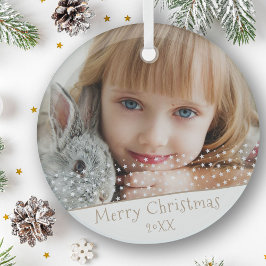 フェスティバルスターメリークリスマスファミリーキープサケ写真 ガラスオーナメント